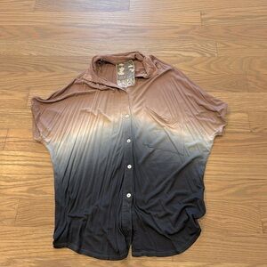 Cold shoulder button down t shirt